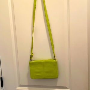 Jewel Citrus Lime Pebble Street Style Urban purse. Removal shoulder strap.
